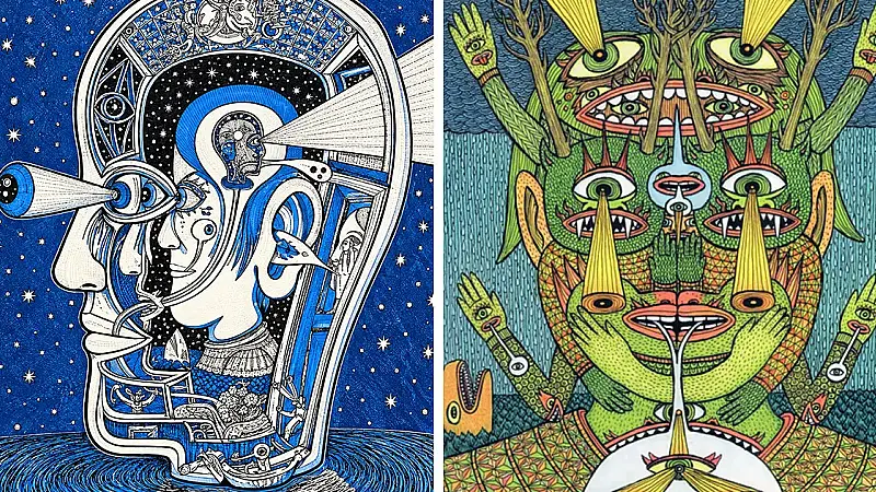 This Artist Created 64 Artworks That Blur The Lines Between Comics, Fantasy, And Folk Art