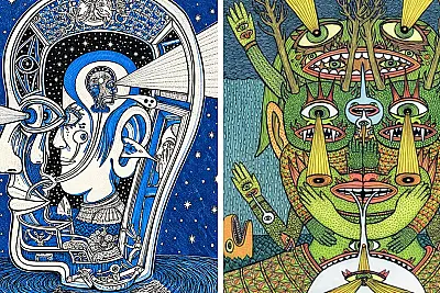 This Artist Created 64 Artworks That Blur The Lines Between Comics, Fantasy, And Folk Art