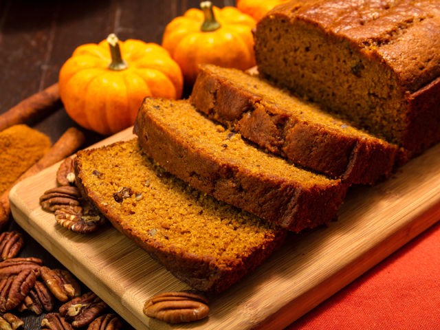 Pumpkin bread, pumpkin loaf, pumpkin muffins, literally any bread with pumpkin injected into it.