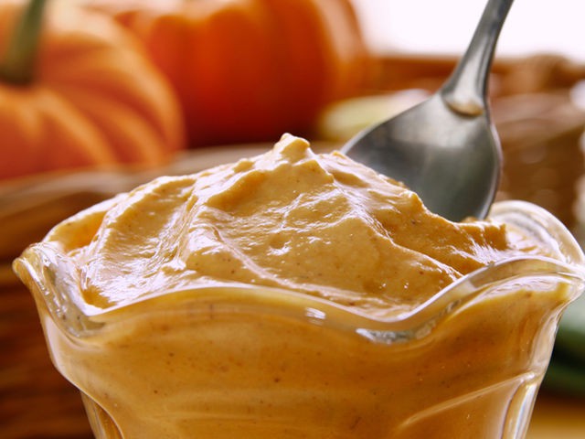 Pumpkin spice yogurt, like pumpkin pie in a cup!