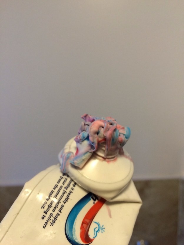 Toothpaste being treated like this.