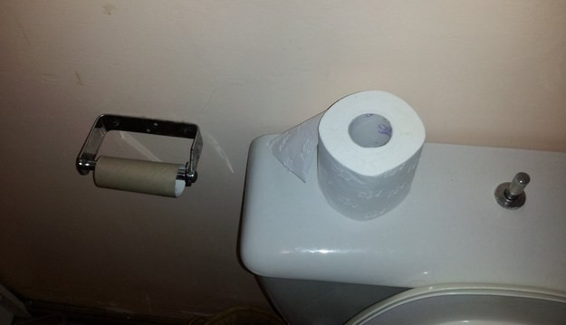 When people don’t take the 34 seconds to take the old empty toilet roll off the toilet roll holder, and put a new one on.
