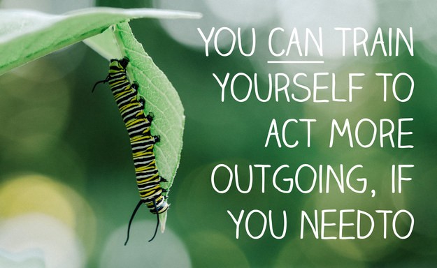 If you want to, you can train yourself to act more outgoing when you need to.
