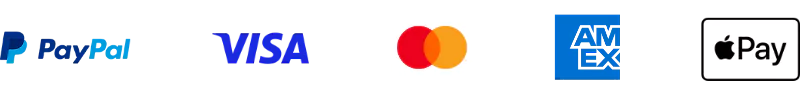 Supported Payment Methods: PayPal, Visa, Mastercard, American Express, Apple Pay